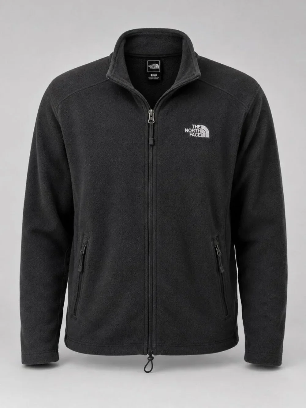 The North Face Mens Medium Fleece Black Full Zip Thermal Lightweight Jacket